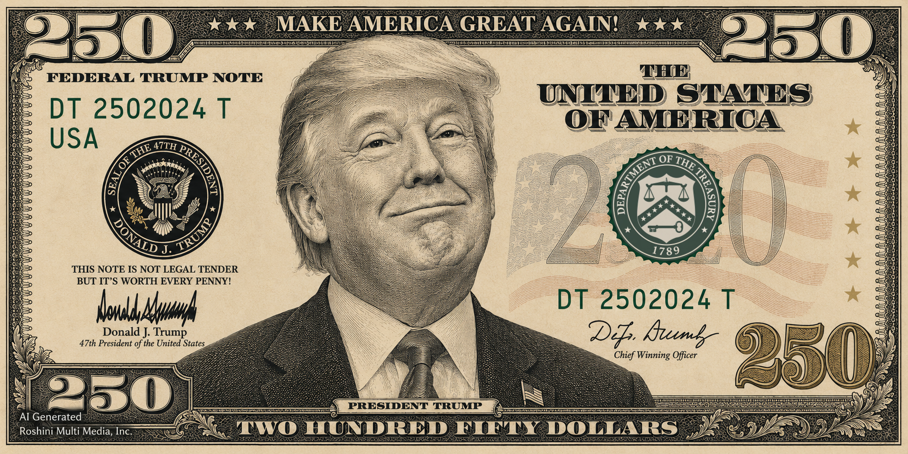 President Trump on $250 bill